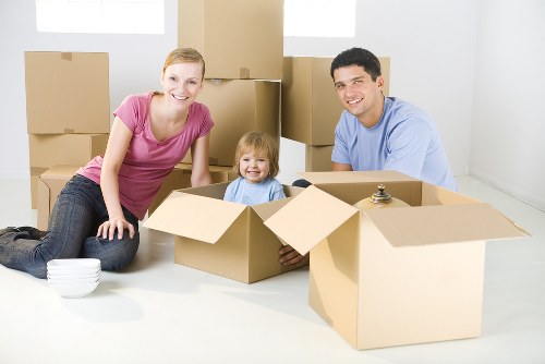 Packing boxes and moving supplies arranged for a Westminster relocation