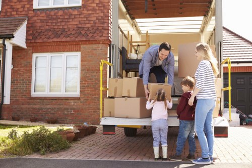 Loading furniture into a removal van for a Westminster move