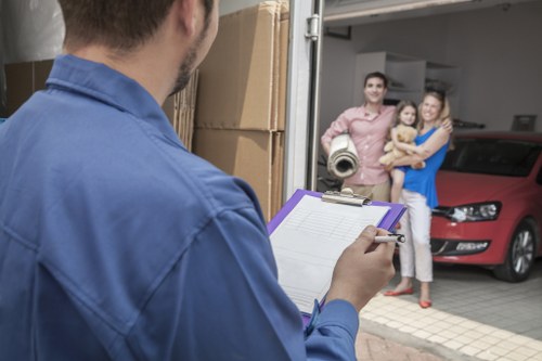 Staff training in safe lifting and handling for a van move