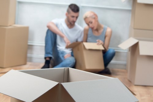 Residential flat move support in Westminster with boxes and furniture